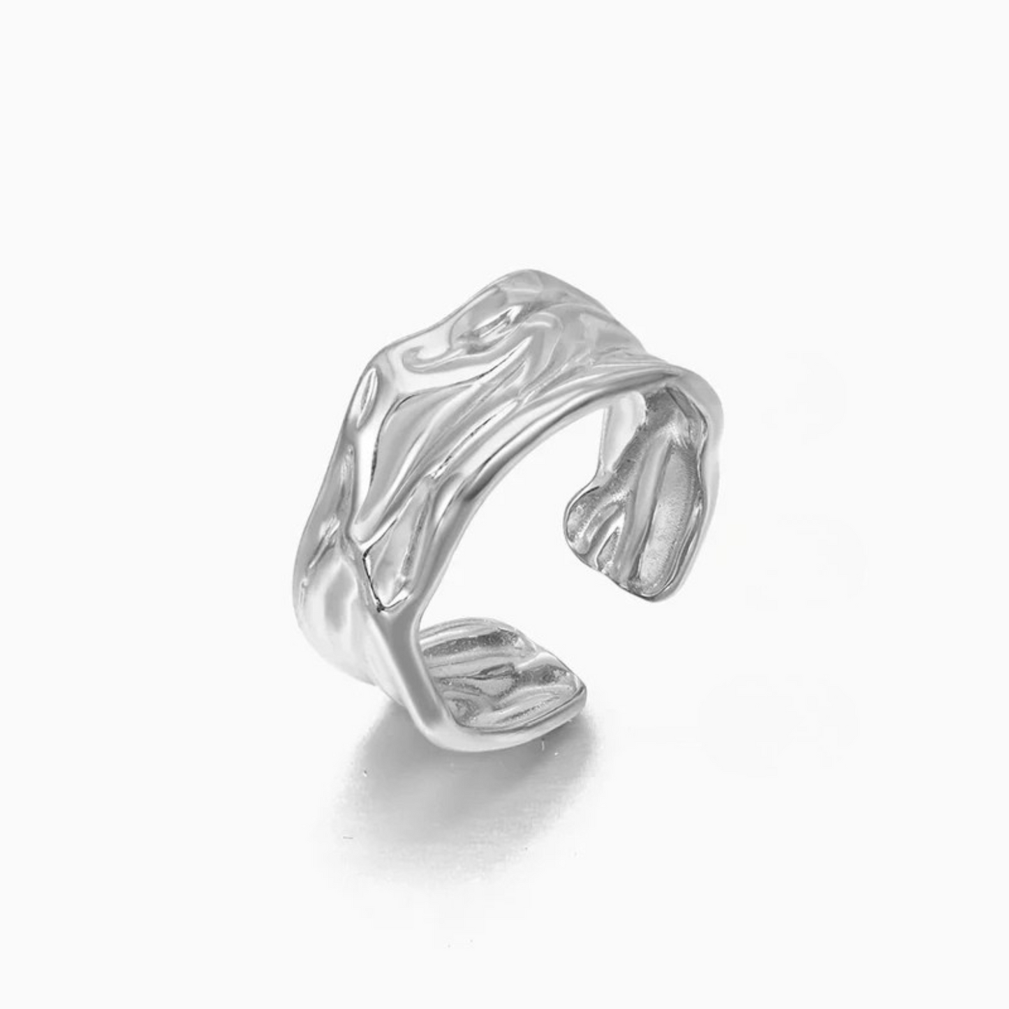 Ατσάλινο Δαχτυλίδι με Ανάγλυφο Σχέδιο Επιχρυσωμένο/Επιπλατινωμένο 18Κ