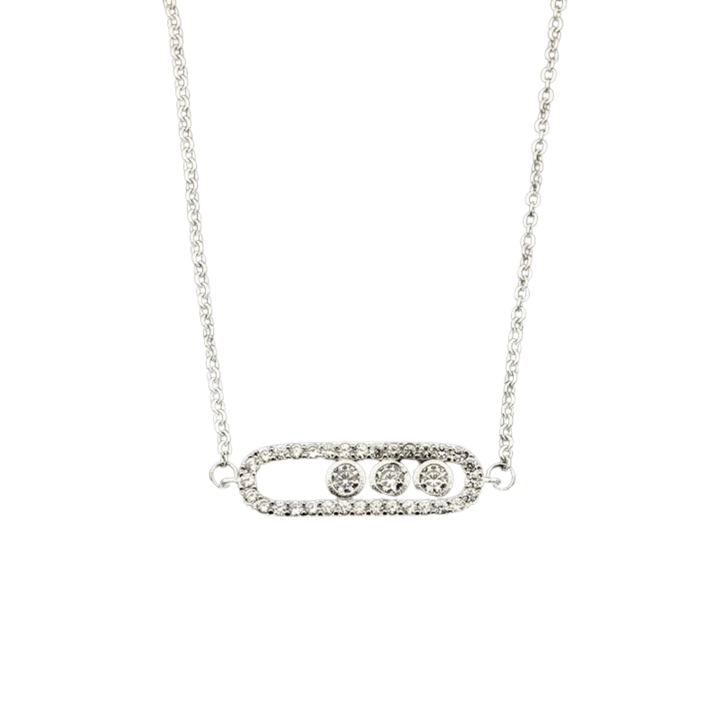 Χάλκινο Κολιέ με Οβάλ Σχήμα και Πέτρες Ζιργκόν