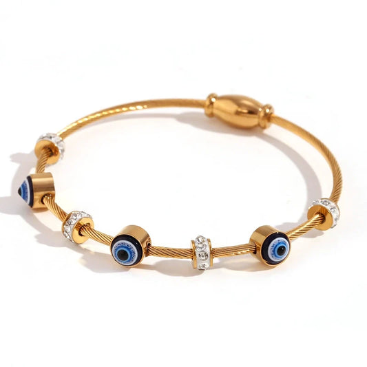 Ατσάλινο Βραχιόλι Επιχρυσωμένο 18K Evil Eye
